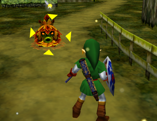 O personagem Link, de "The Legend of Zelda: Ocarina of Time", apresenta o "Z-Targeting" ao mundo (Foto: Reprodução)